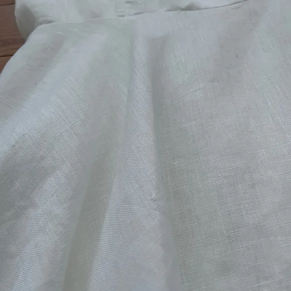 DISSH Aisle White 100% Linen Bow Square Neck Mini Dress - Image 14