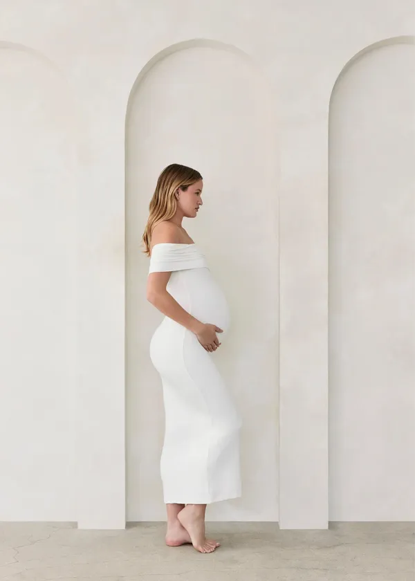 Bumpsuit The Bianca Maternity Dress White Size L - Image 2