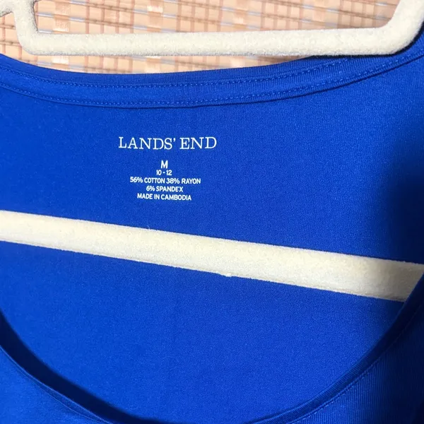 Lands' End Scoop Neck Long Sleeve Top in Royal Blue - Image 2
