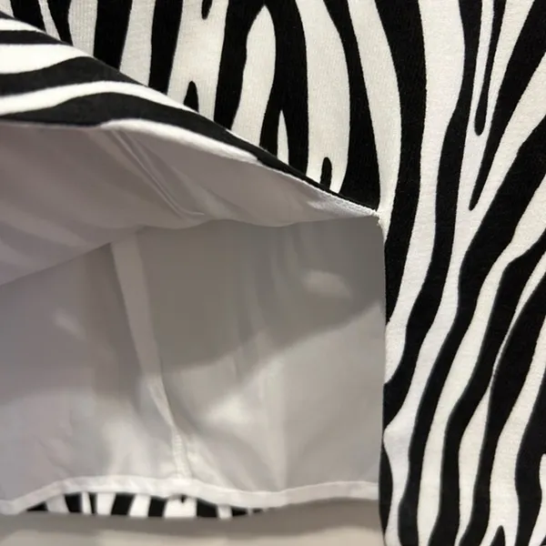 NWT Anthropologie Grey Lab Lined Zebra Print Mini Skirt With Slit Sz‎ L Festival - Image 6