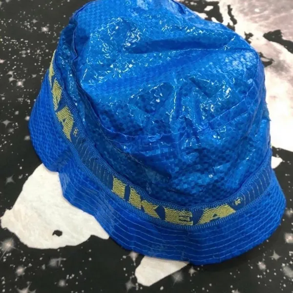 IKEA Bag Material Reworked Style Bucket Hat Blue - Image 2