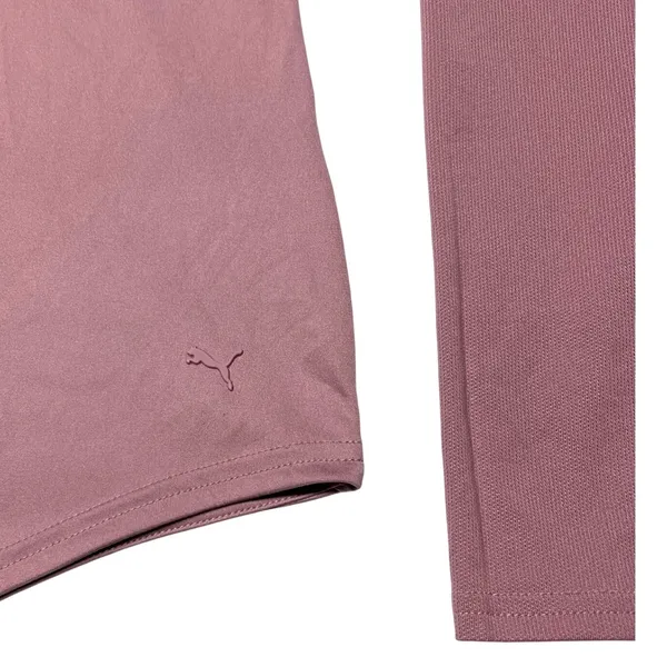 PUMA 1/4 Zip Performance Long Sleeve Top Women's Medium Dusty‎ Rose EUC - Image 5