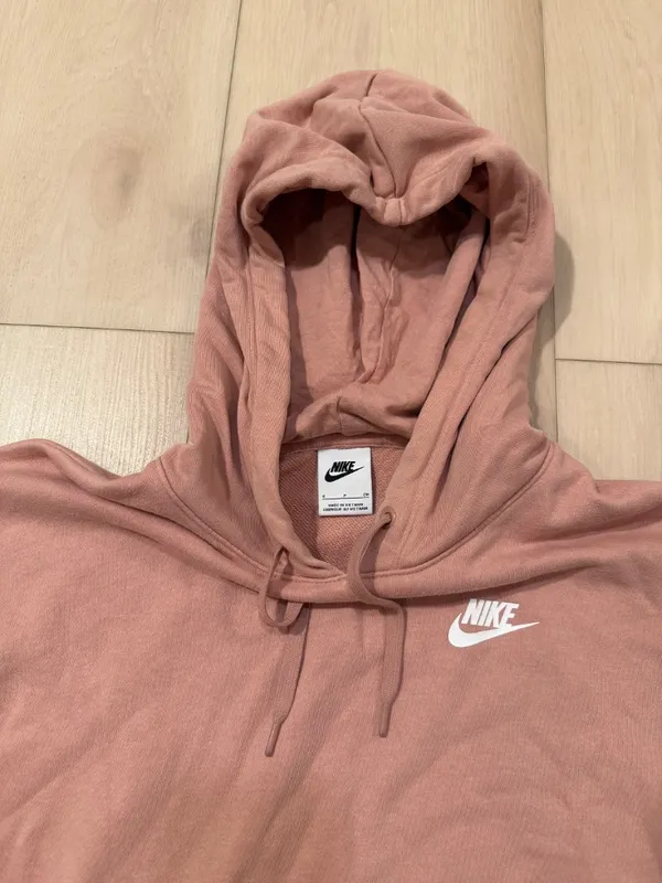 Nike Coral Cropped Hoodie Sweatshirt Women's Size Small - Image 4