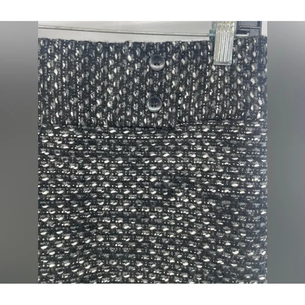 Ann Taylor Tweed Pencil Skirt‎ Black White Textured Office Wear - Image 3