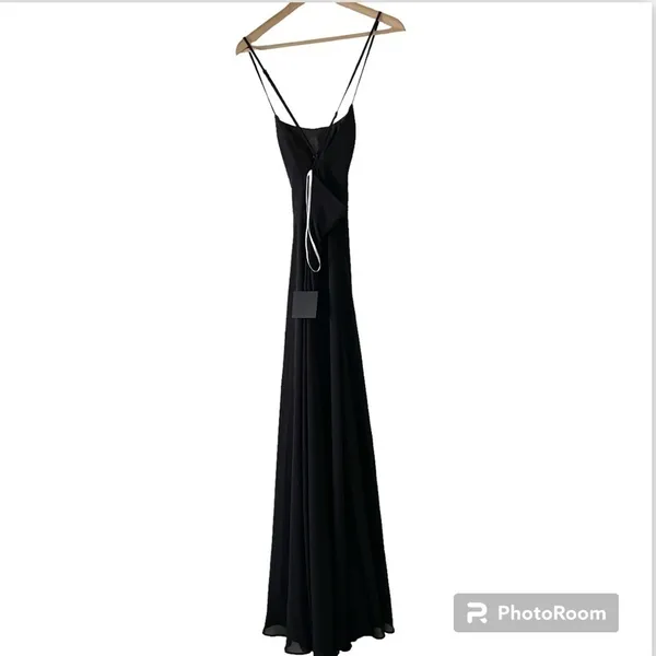 Lulu's Black "Dreamy Romance" Maxi Dress NWT Open back Gown with slit - Image 4