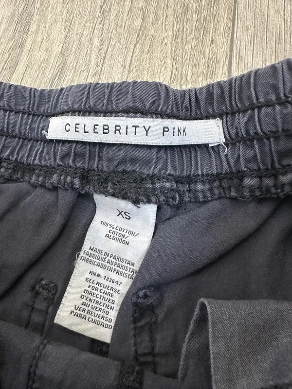 Celebrity Pink Black Elastic-Waist Drawstring Athletic Shorts Size XS - Image 3