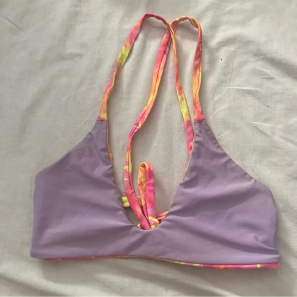 Moana Bikini Moana Swimwear Neon Nites Marlin Reversible Swim Top Size Large Multicolor - Image 6