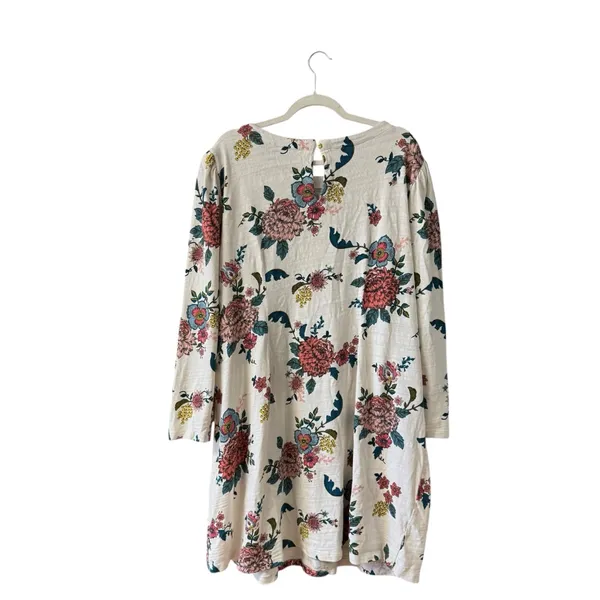 LOFT Floral‎ Shift Dress Plus Size 20 Long Sleeve Knee Length Casual Work - Image 3