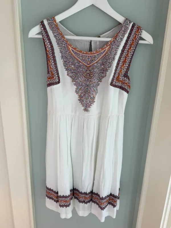 Free People Bohemian White Mini Dress - Image 2
