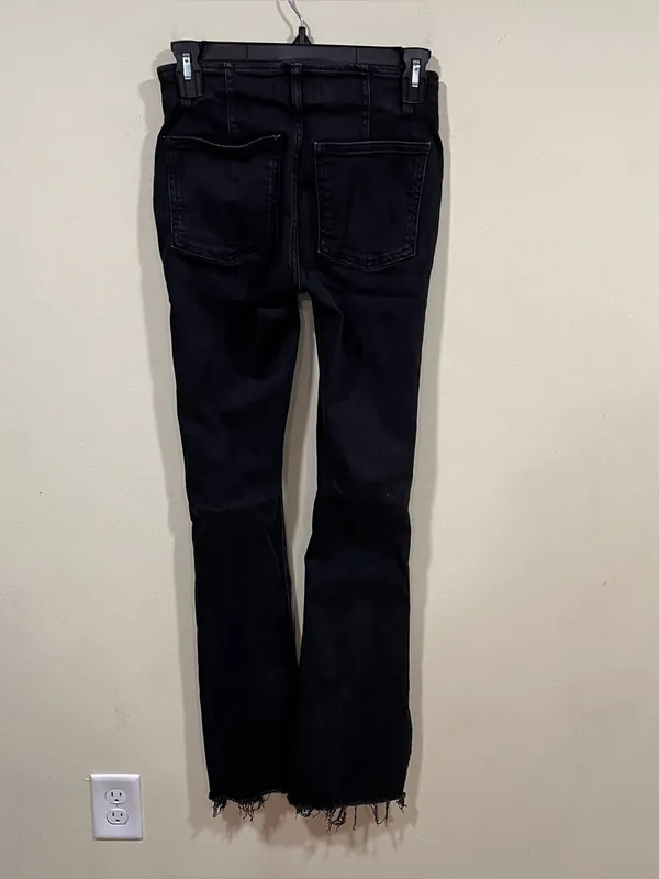 We The Free Level Up Slit Slim Flare Jeans size 25 color pitch black EUC - Image 8