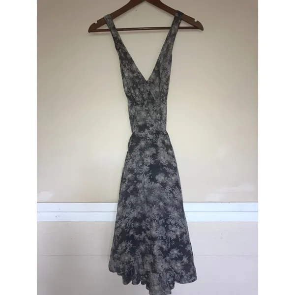 STELLA McCARTNEY Floral Cotton Silk Blend Sun Dress Gray FEMININE COMFY LUXURY - Image 3