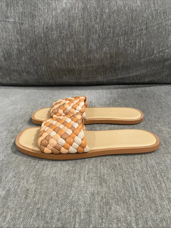 The Suzi Slide Sandal in Multi Woven Leather Size 9 - Image 7