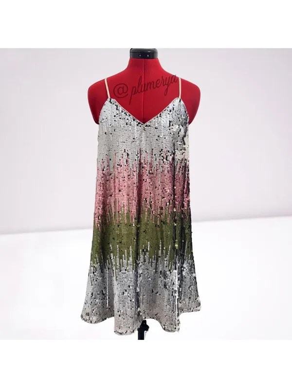 Loveriche Women's Ombre Matte Sequin Cami Slip Dress Summer Y2K Style Size S - Image 3