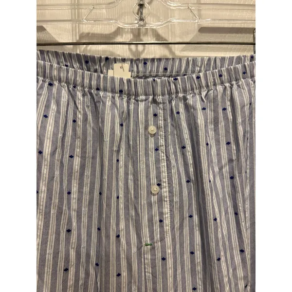 NWT Aerie Off Duty Poplin Trouser PJ Blue White Striped Dotted Pants Wide Leg XL - Image 3