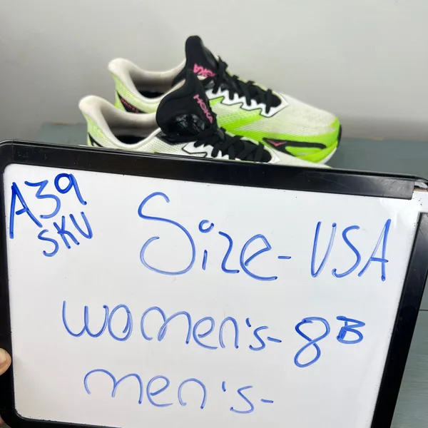 Hoka Mach X 3 Womens Running Shoes Lime Green White Pink 1168721 WNL US 8B - Image 5