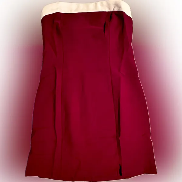 NWT Red & White Colorblock Strapless Mini Dress‎ - Small - Image 5
