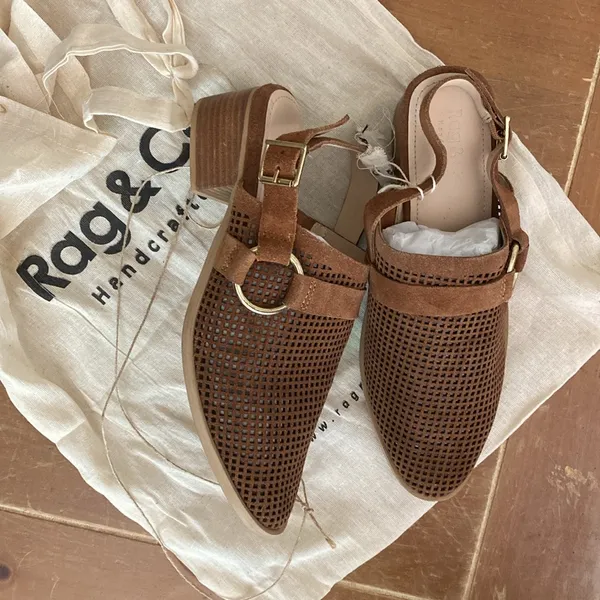 Rag & co Rosalie tan mules size 10 - Image 2