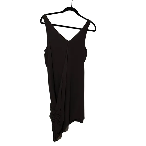 Alice + Olivia 100% Silk Brown Black Mini Slip Dress Size Large - Image 5