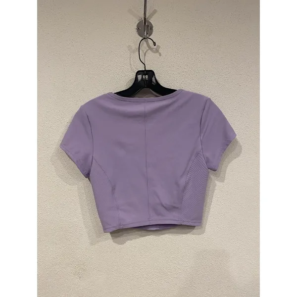 OFFLINE by Aerie Shirt Womens Medium Purple V Neck Short Sleeve Crop Activewear - Image 5