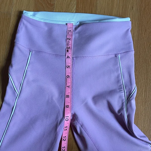WILO Active Women’s Matching Sports Bra & High Waist Leggings Set Pink White Trim Size S - Image 9