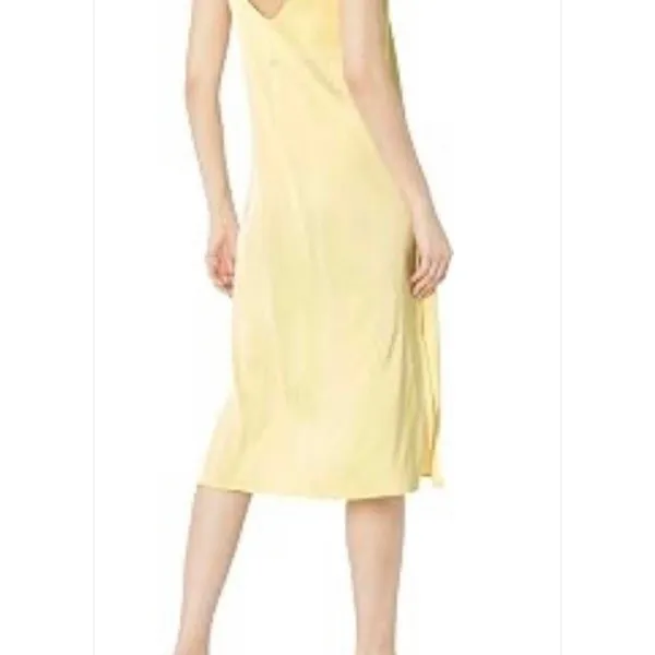 The Drop Ana Satin Slip Dress Pastel Yellow XS - Image 2