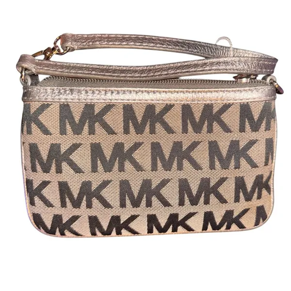 Michael Kors Monogram Wristlet in Black and Silver - Image 7