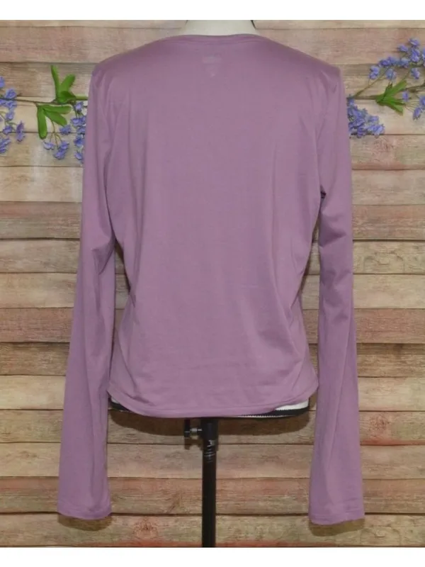 Free Fly Womens XL Twist-Front Long Sleeve Top Purple Athletic Athleisure MINT - Image 7
