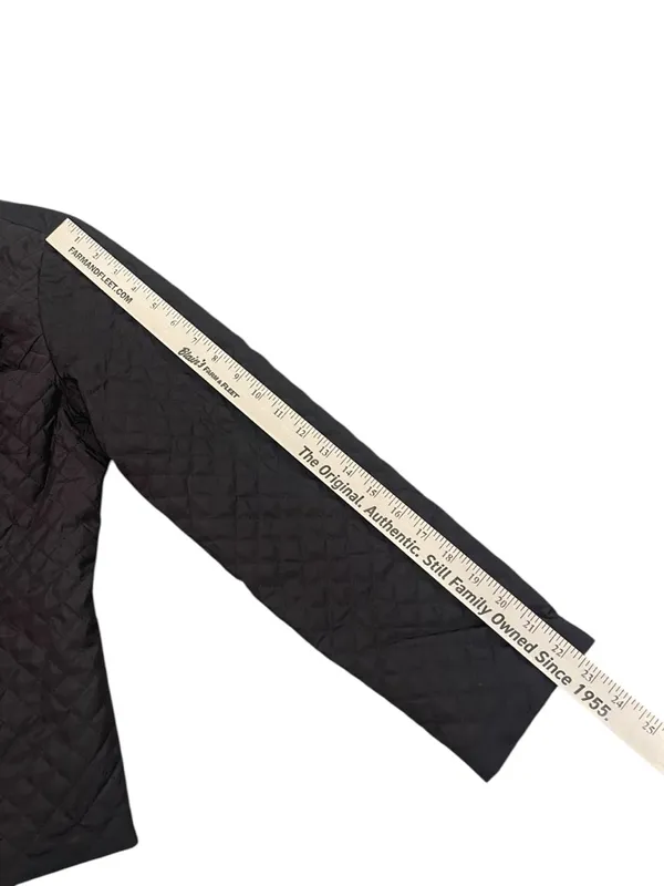 Chico's Collarless Quilted Dark Brown Full Zip Jacket - Image 6