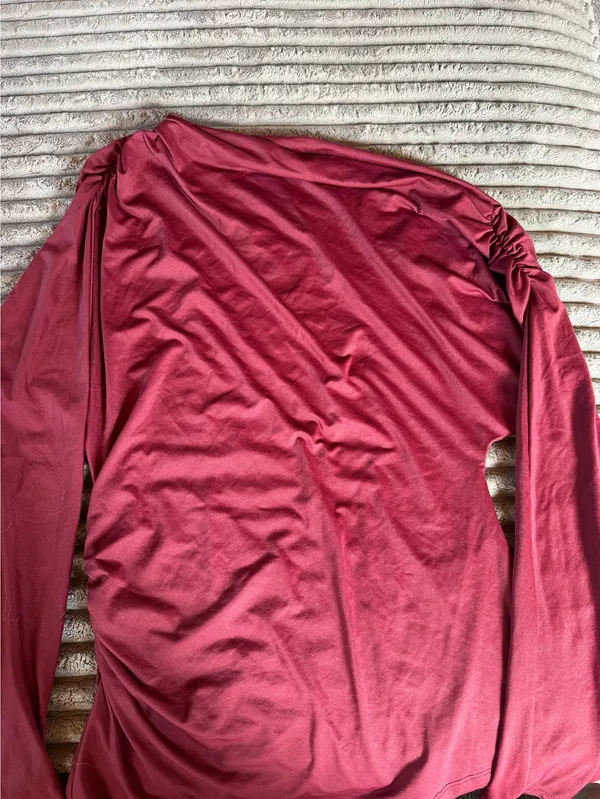Maroon Zara dropped shoulder long sleeve - Image 2