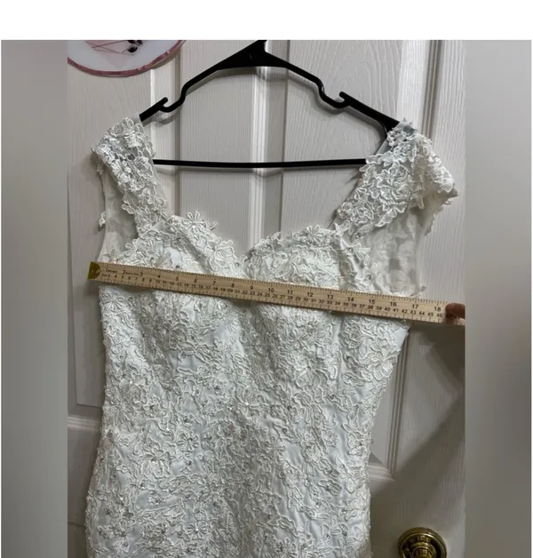 Elegant white wedding dress size S - Image 7