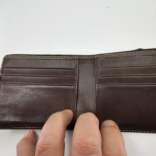 Coach Bifold Wallet Brown Signature Coated Canvas Wallet - Image 4