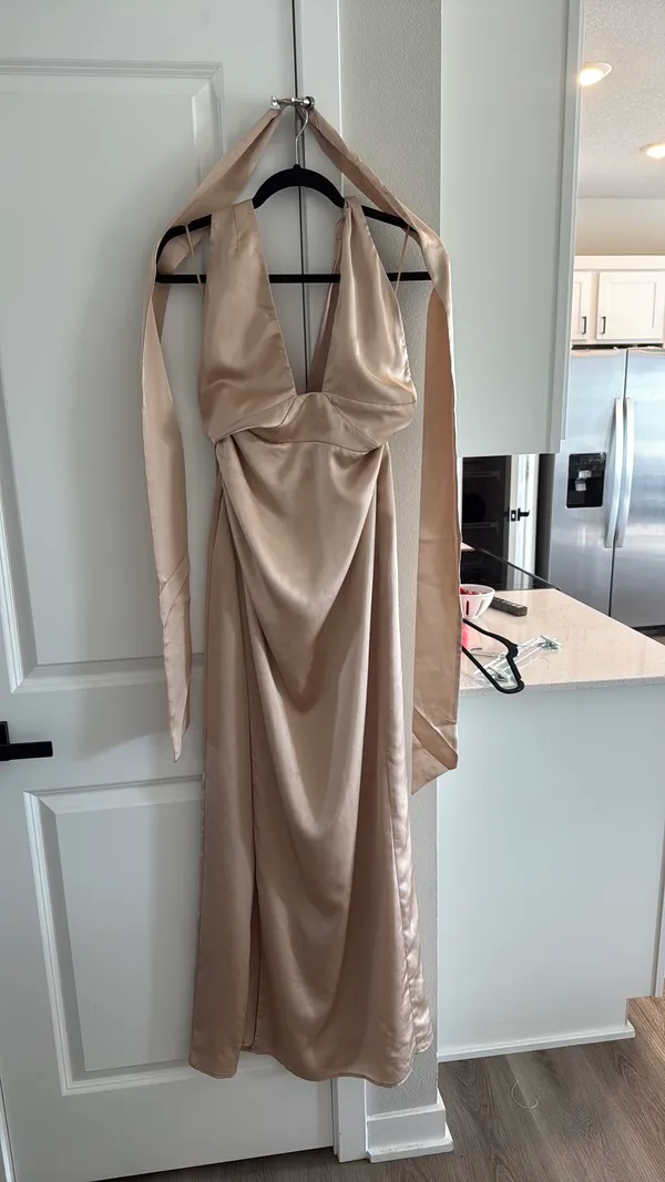 Show Me Your Mumu Dress Champagne Luxe Satin - Image 12