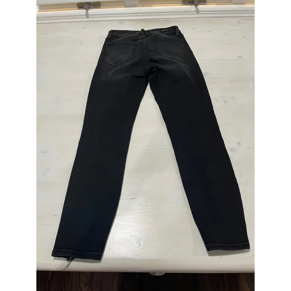Just Black Denim Jeans Women's Size 27‎ Black Distressed Hem High Rise Skinny - Image 7