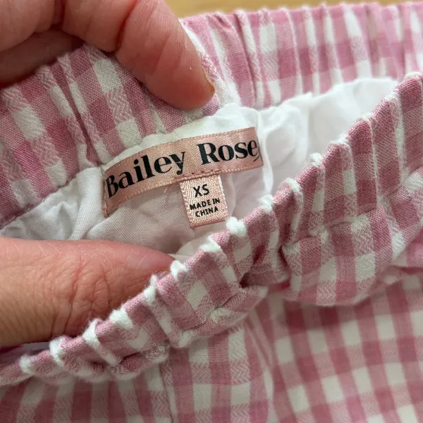 Pink Gingham Women's Shorts with Lace‎ Trim Size XS - Image 2