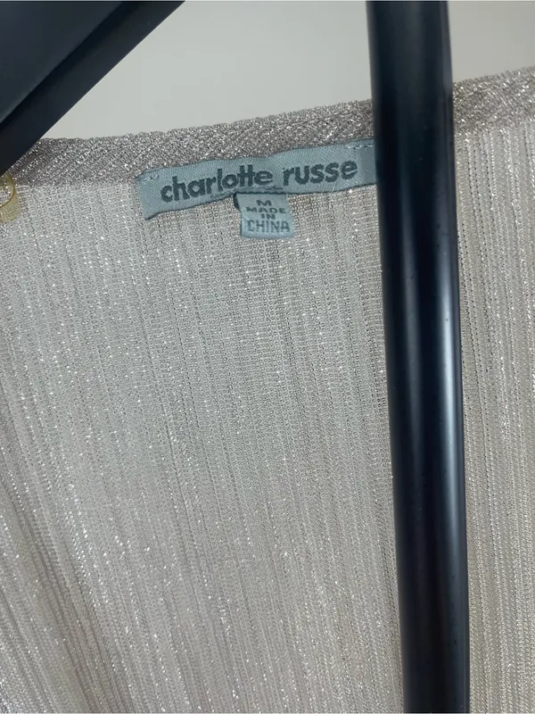 Charlotte Russe Metallic Silver Pleated Dress - Image 2