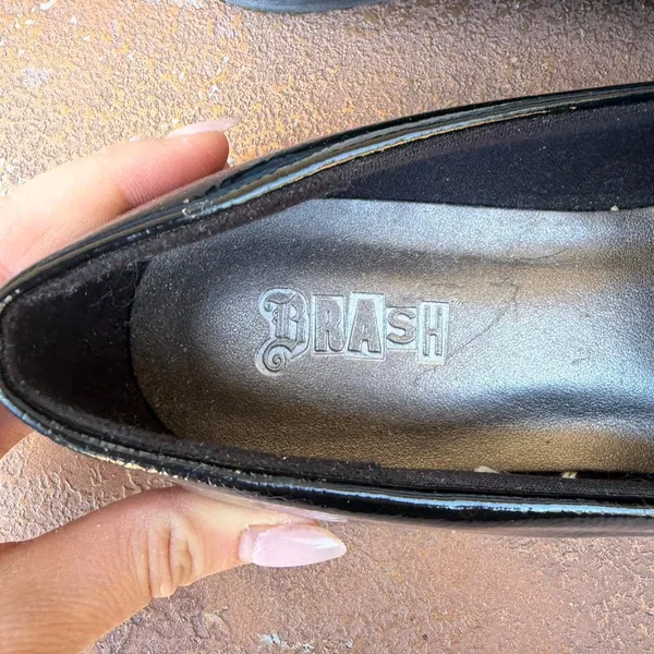 Brash Black patent faux leather loafers with studs sz 8.5 women’s- basically new - Image 7