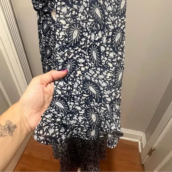 NWT Lulus Navy Blue Paisley Tiered Cutout Midi Dress women's size small - Image 7