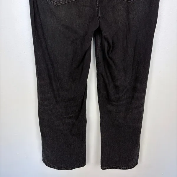 American Eagle Skater Jean Black‎ Distressed Baggy Wide Leg Grunge Size 8 Short - Image 8