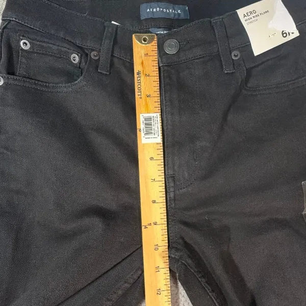 Aeropostale Size 6 Black High Rise Flare Stretch Jeans Non Ripped NEW Comfort - Image 10