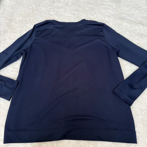 Nike Womens Dri-Fit Long Sleeve XL Navy Running Athleisure Luxe Preppy Sports - Image 3