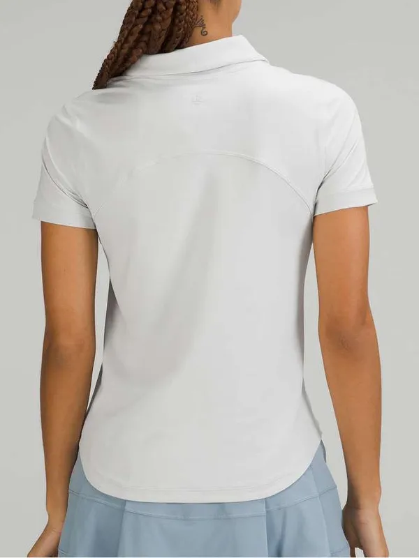 Lululemon Lululemon Quick-Drying Short Sleeve Polo Shirt White Vapor Sz 12/14 - Image 2