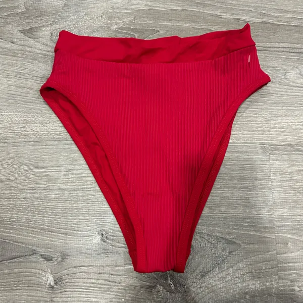 NEW L*Space Red Bitsy Cut High Waist Bikini Bottom - Image 2