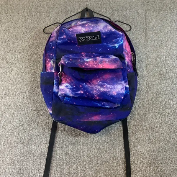 JanSport SuperBreak Backpack Unisex Large Purple Galaxy Nebula Print - Image 2