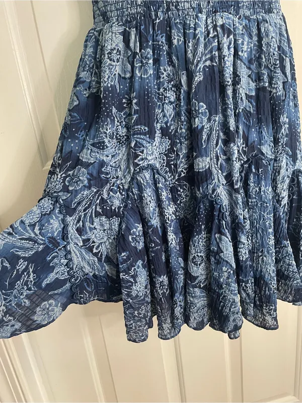 Elliatt Andros Dress Navy Floral Lace Trim Mini Dress cottagecore Medium New - Image 3