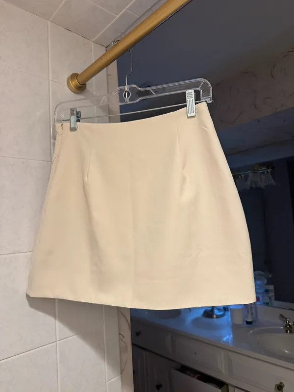LENA Ivory Suede Skirt Set Tan - Image 7