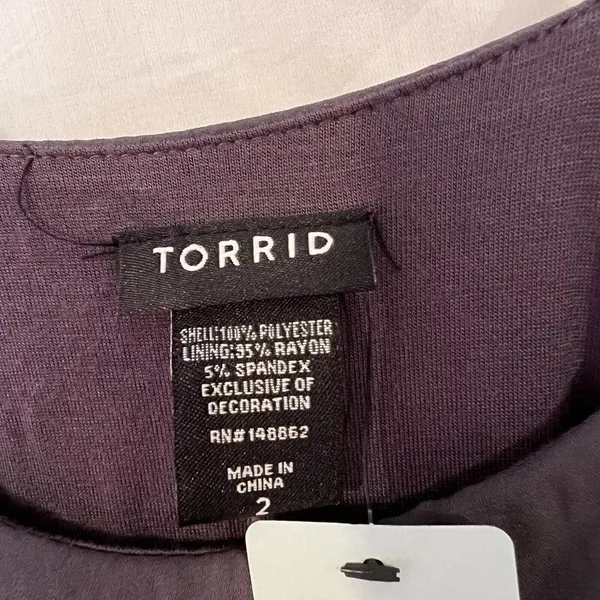 Torrid Dark Grey Blouson Halter Bodysuit Plus Size 2 Layered Snap‎ Sleeveless - Image 5