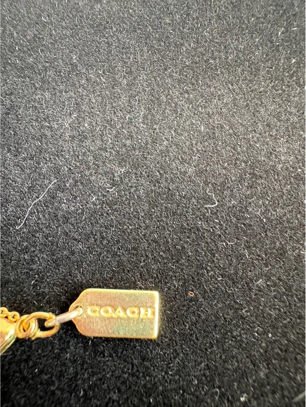 Coach Gold Tone Flower Pendant Necklace with Pearl Accent - Image 4