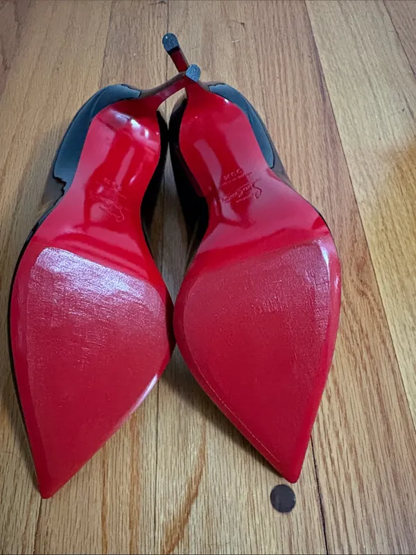 Christian Louboutin Black Patent Pointed Toe Stiletto Pumps - Image 5