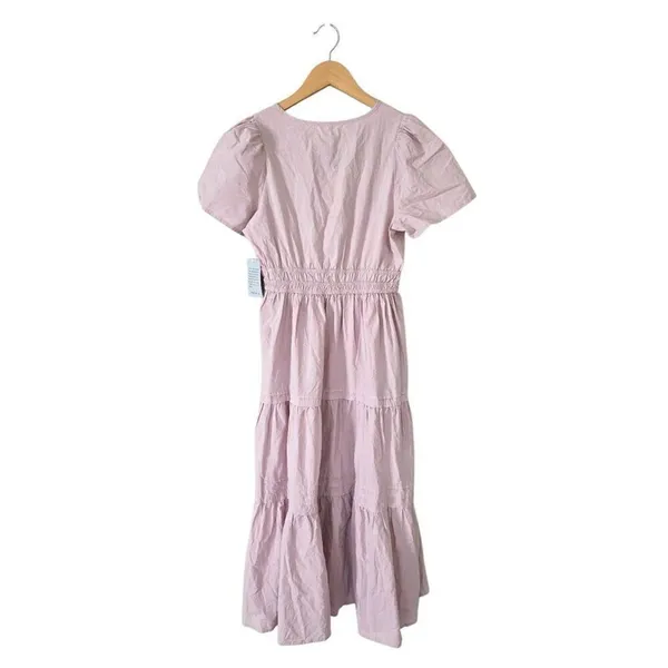 Stitchdrop Cotton Maxi‎ Dress Size Small Pink Elastic Waist Tiered Skirt NEW - Image 4