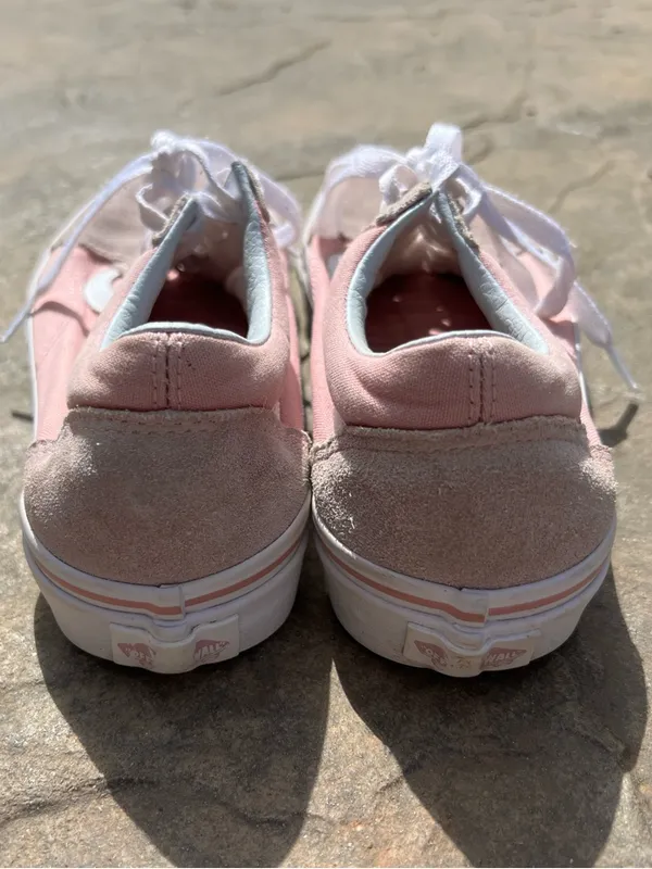 Vans Pink Suede & Canvas Low Tops with White Accents - Image 4